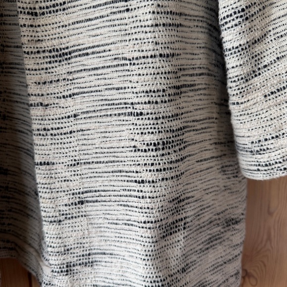 Eileen Fisher Cream and Black Open Cardigan Jacket - Picture 5 of 11